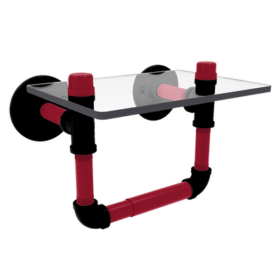Gridiron Collection Toilet Tissue Holder with Glass Shelf Atlanta Edition