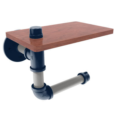Gridiron Collection Toilet Paper Holder with Wood Shelf Dallas Edition