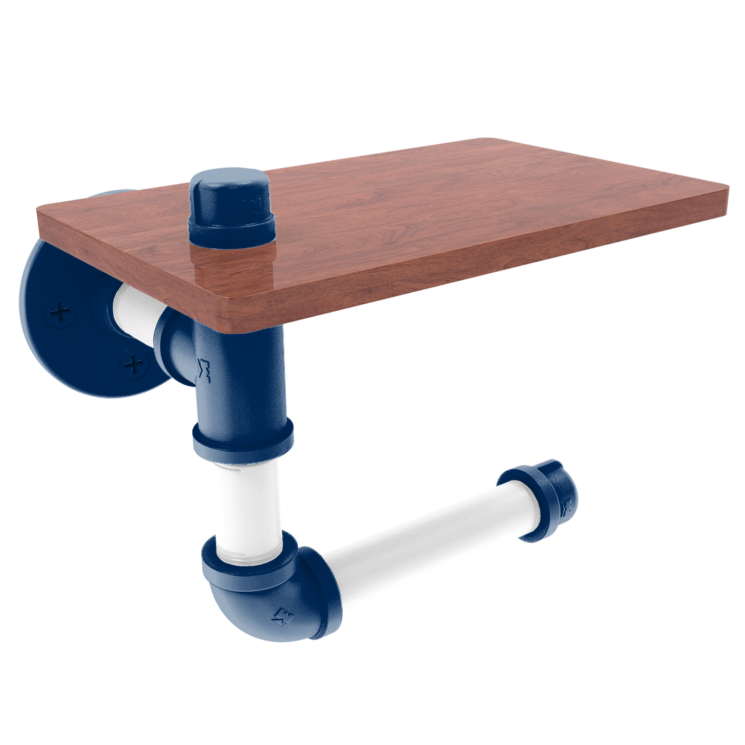 Gridiron Collection Toilet Paper Holder with Wood Shelf Indianapolis Edition