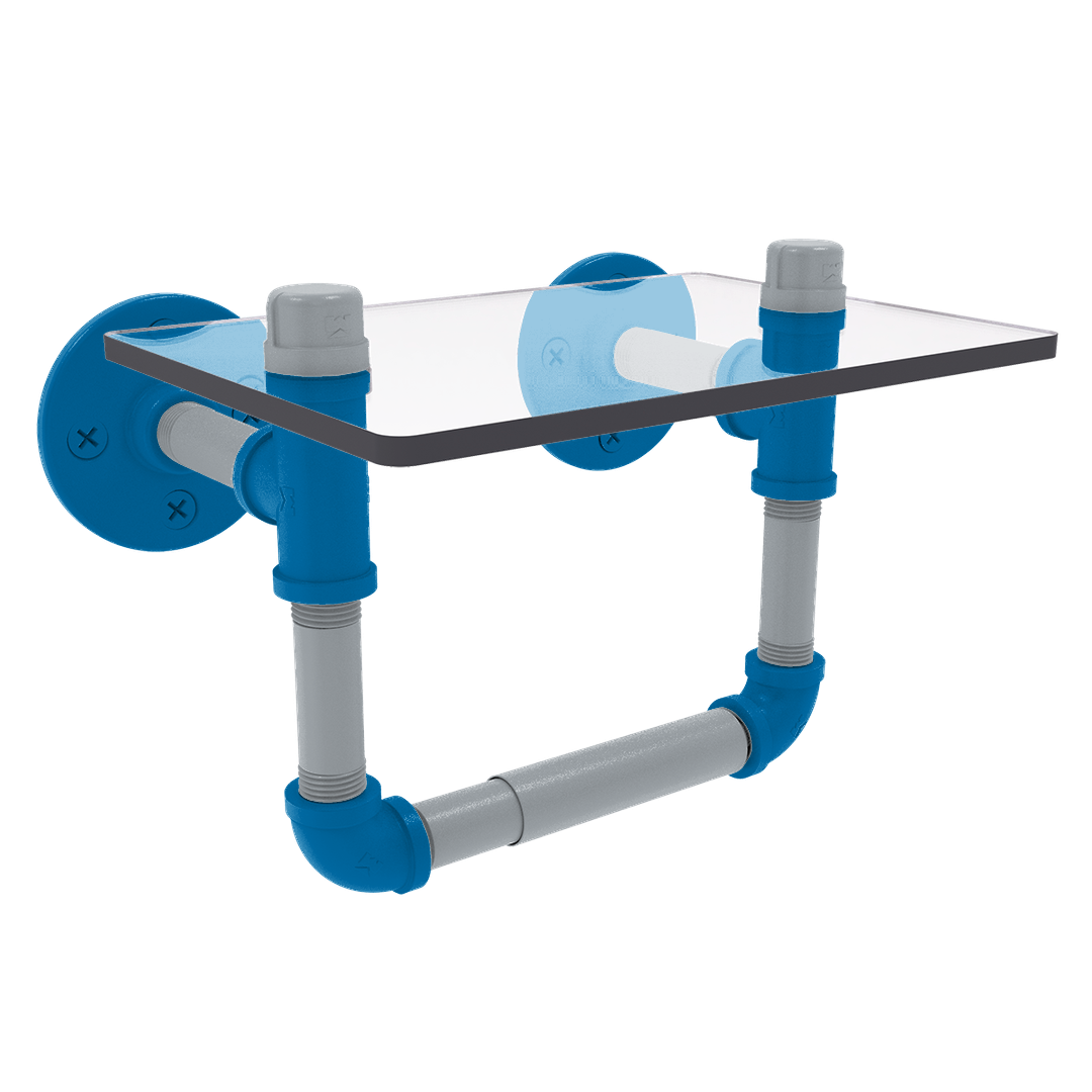 Gridiron Collection Toilet Tissue Holder with Glass Shelf Detroit Edition