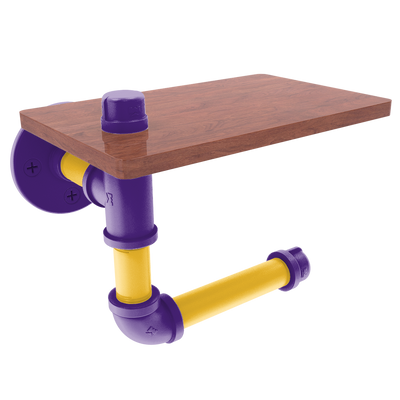 Gridiron Collection Toilet Paper Holder with Wood Shelf Minnesota Edition