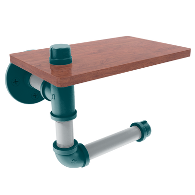Gridiron Collection Toilet Paper Holder with Wood Shelf Philadelphia Edition