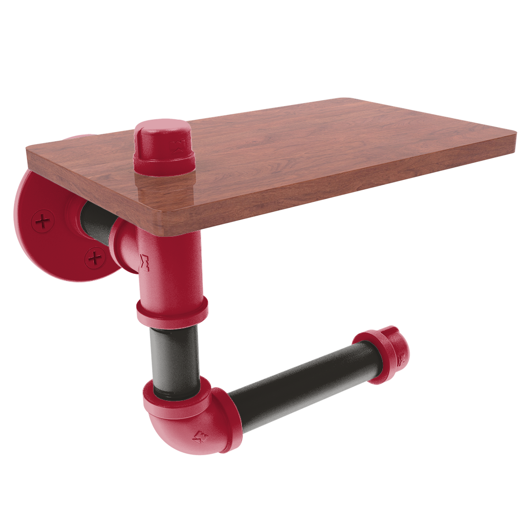 Gridiron Collection Toilet Paper Holder with Wood Shelf Tampa Bay Edition