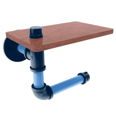 Gridiron Collection Toilet Paper Holder with Wood Shelf Tennessee Edition