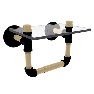 Gridiron Collection Toilet Tissue Holder with Glass Shelf New Orleans Edition