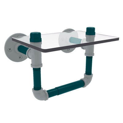Gridiron Collection Toilet Tissue Holder with Glass Shelf Philadelphia Edition