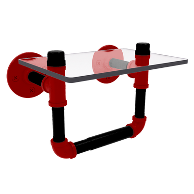 Gridiron Collection Toilet Tissue Holder with Glass Shelf San Francisco Edition