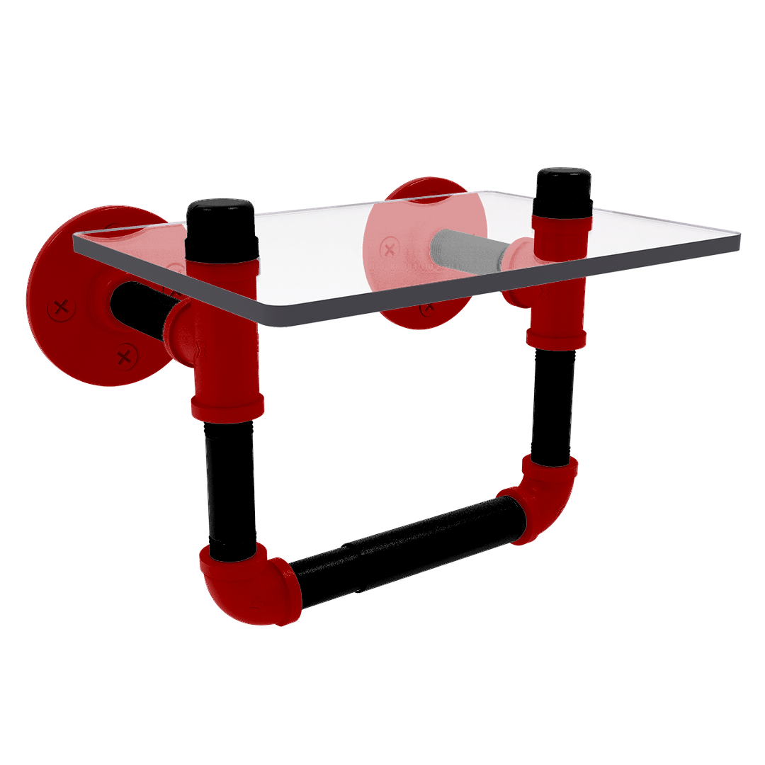 Gridiron Collection Toilet Tissue Holder with Glass Shelf San Francisco Edition
