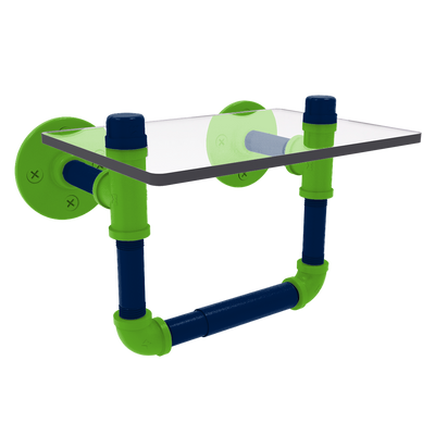 Gridiron Collection Toilet Tissue Holder with Glass Shelf Seattle Edition