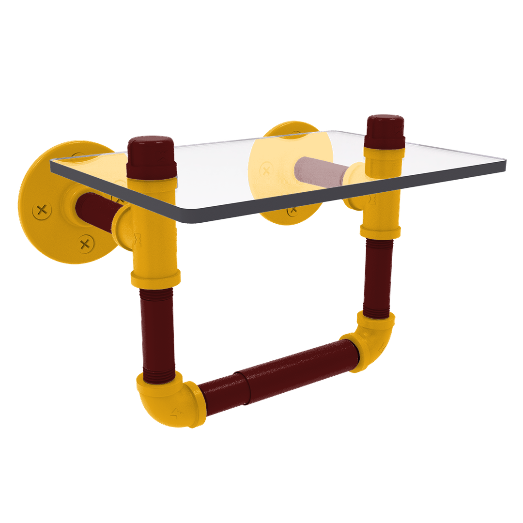 Gridiron Collection Toilet Tissue Holder with Glass Shelf Washington Edition