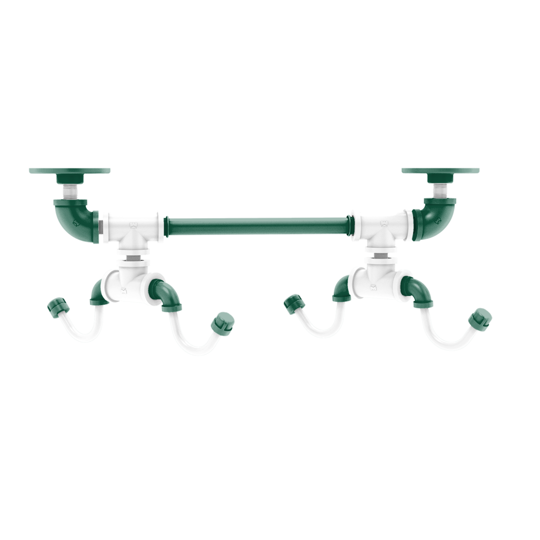 Gridiron Collection Under Cabinet 4 Coffee Mug Rack New York Green and White Edition