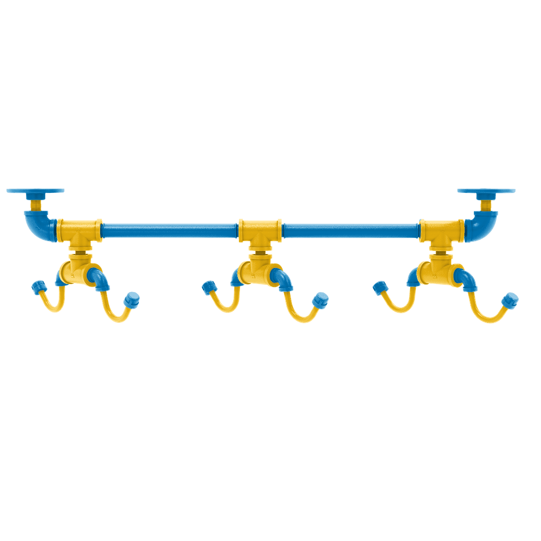 Gridiron Collection Under Cabinet 6 Coffee Mug Rack Los Angeles Blue and Gold Edition