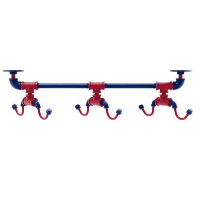 Gridiron Collection Under Cabinet 6 Coffee Mug Rack New York Blue and Red Edition