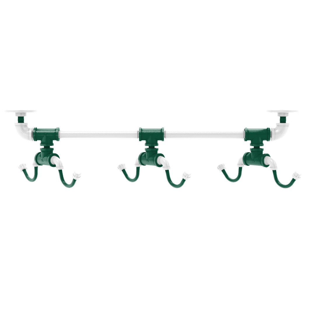 Gridiron Collection Under Cabinet 6 Coffee Mug Rack New York Green and White Edition