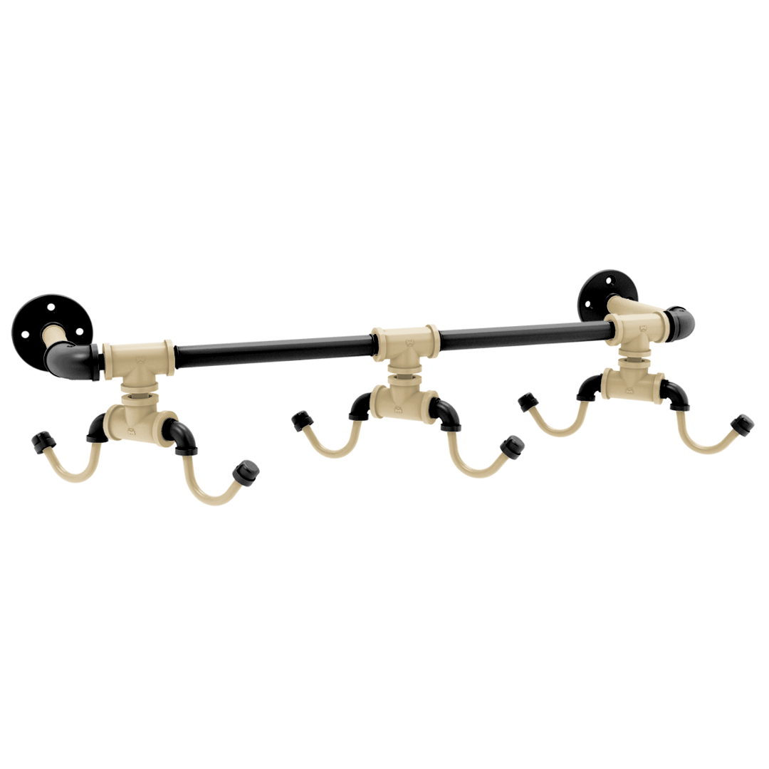 Gridiron Collection Wall Mounted 6 Coffee Mug Rack New Orleans Edition