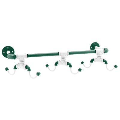 Gridiron Collection Wall Mounted 6 Coffee Mug Rack New York Green and White Edition