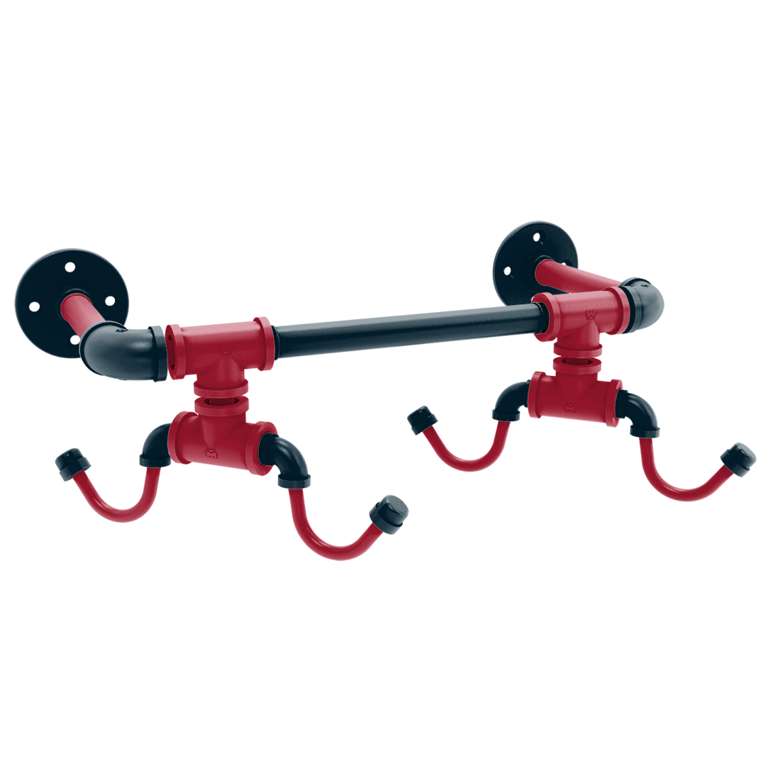 Gridiron Collection Wall Mounted 4 Coffee Mug Rack Houston Edition