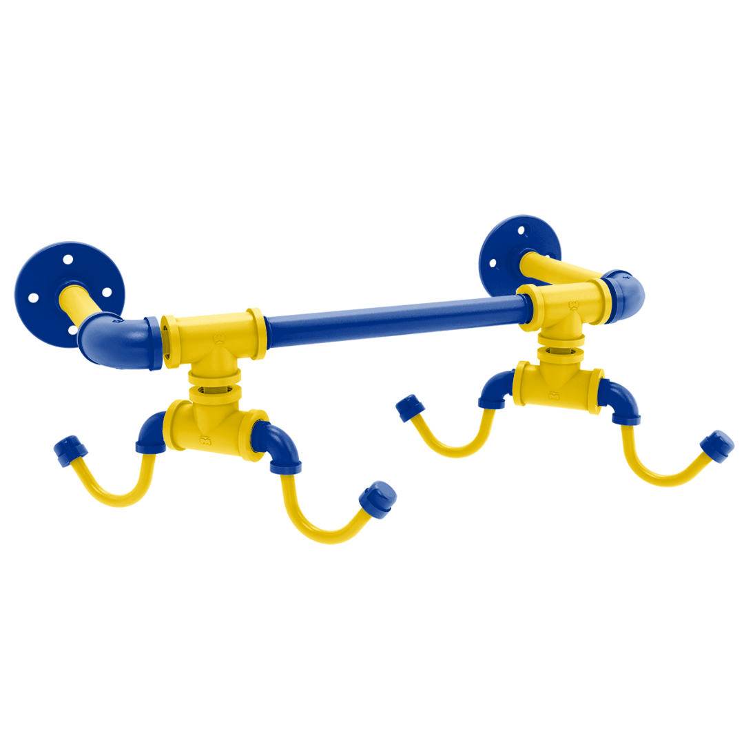 Gridiron Collection Wall Mounted 4 Coffee Mug Rack Los Angeles Blue and Yellow Edition