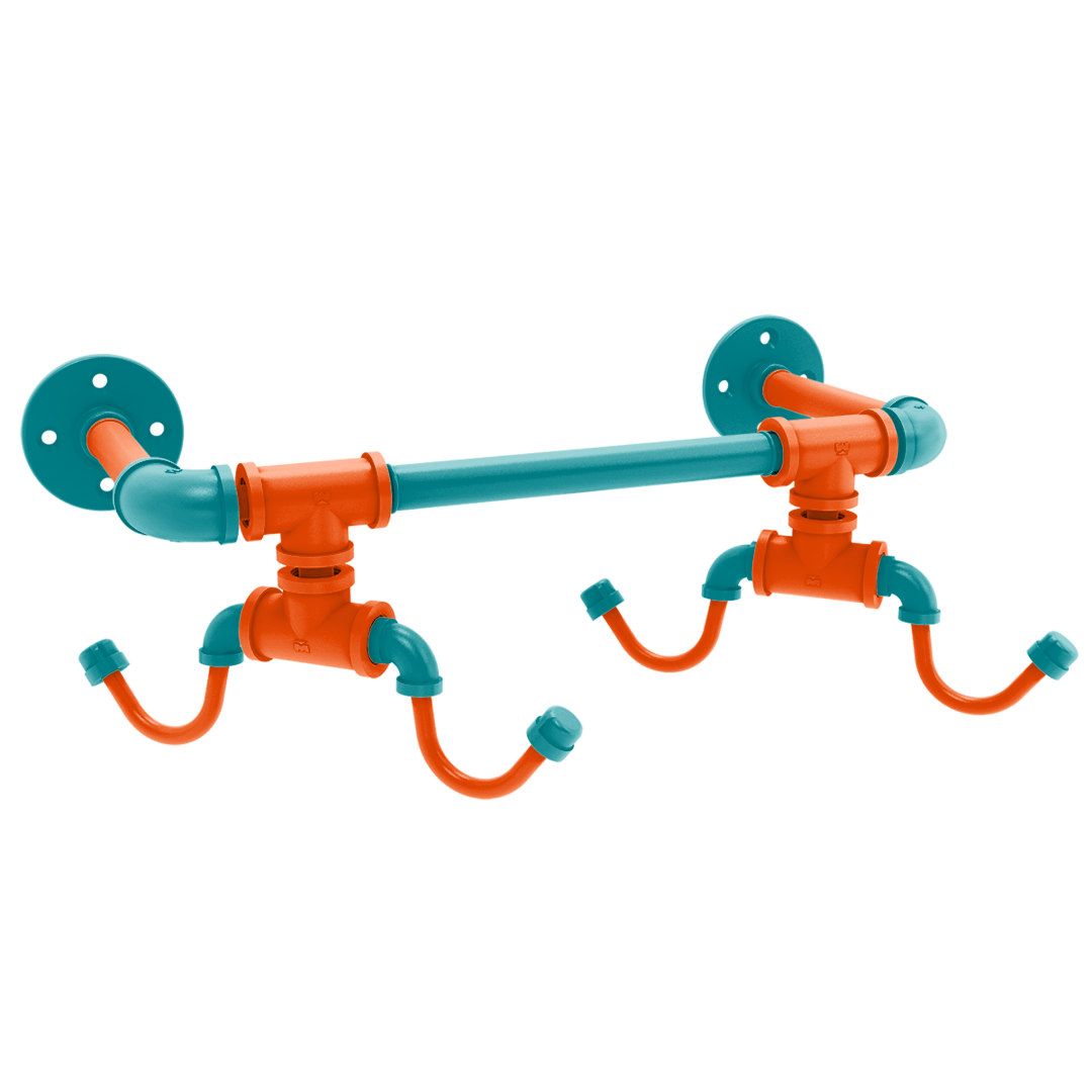 Gridiron Collection Wall Mounted 4 Coffee Mug Rack Miami Edition