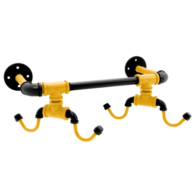 Gridiron Collection Wall Mounted 4 Coffee Mug Rack Pittsburgh Edition