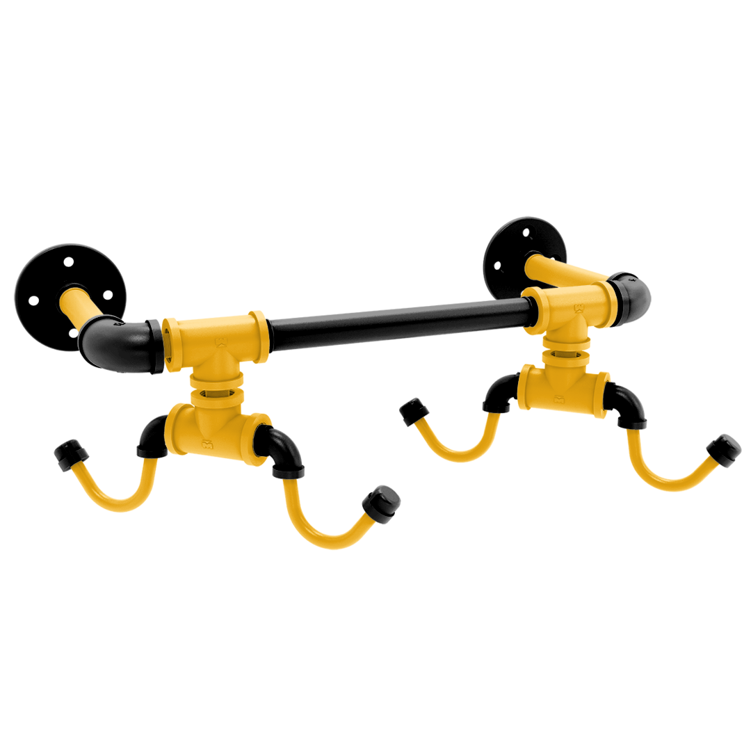 Gridiron Collection Wall Mounted 4 Coffee Mug Rack Pittsburgh Edition