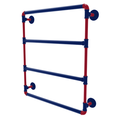 Gridiron Collection Wall Mounted Ladder Towel Bar New York Blue and Red Edition