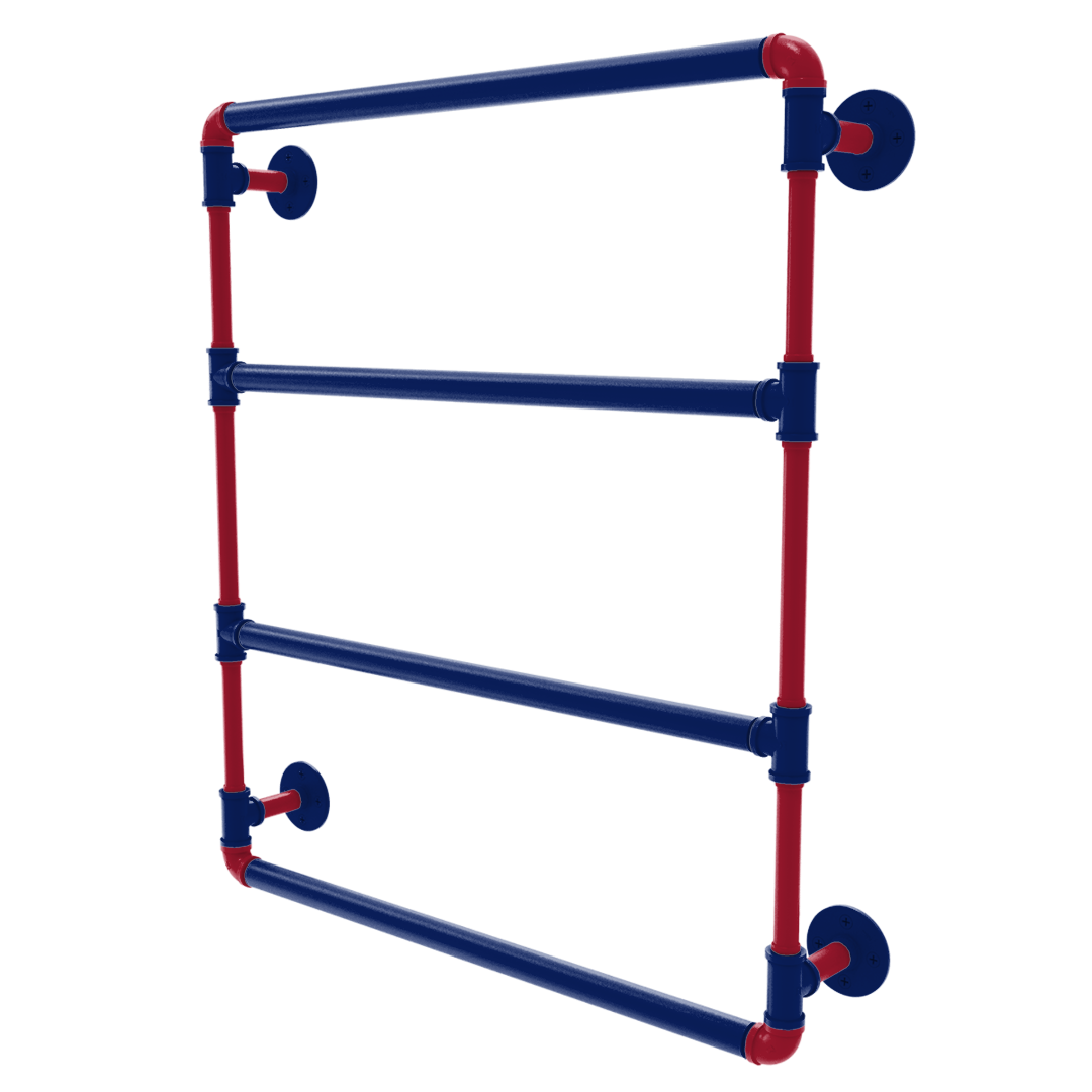 Gridiron Collection Wall Mounted Ladder Towel Bar New York Blue and Red Edition