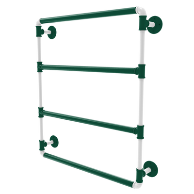 Gridiron Collection Wall Mounted Ladder Towel Bar New York Green and White Edition