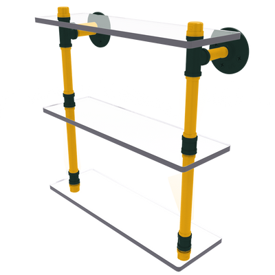 Gridiron Collection Triple Glass Shelf Green Bay Edition