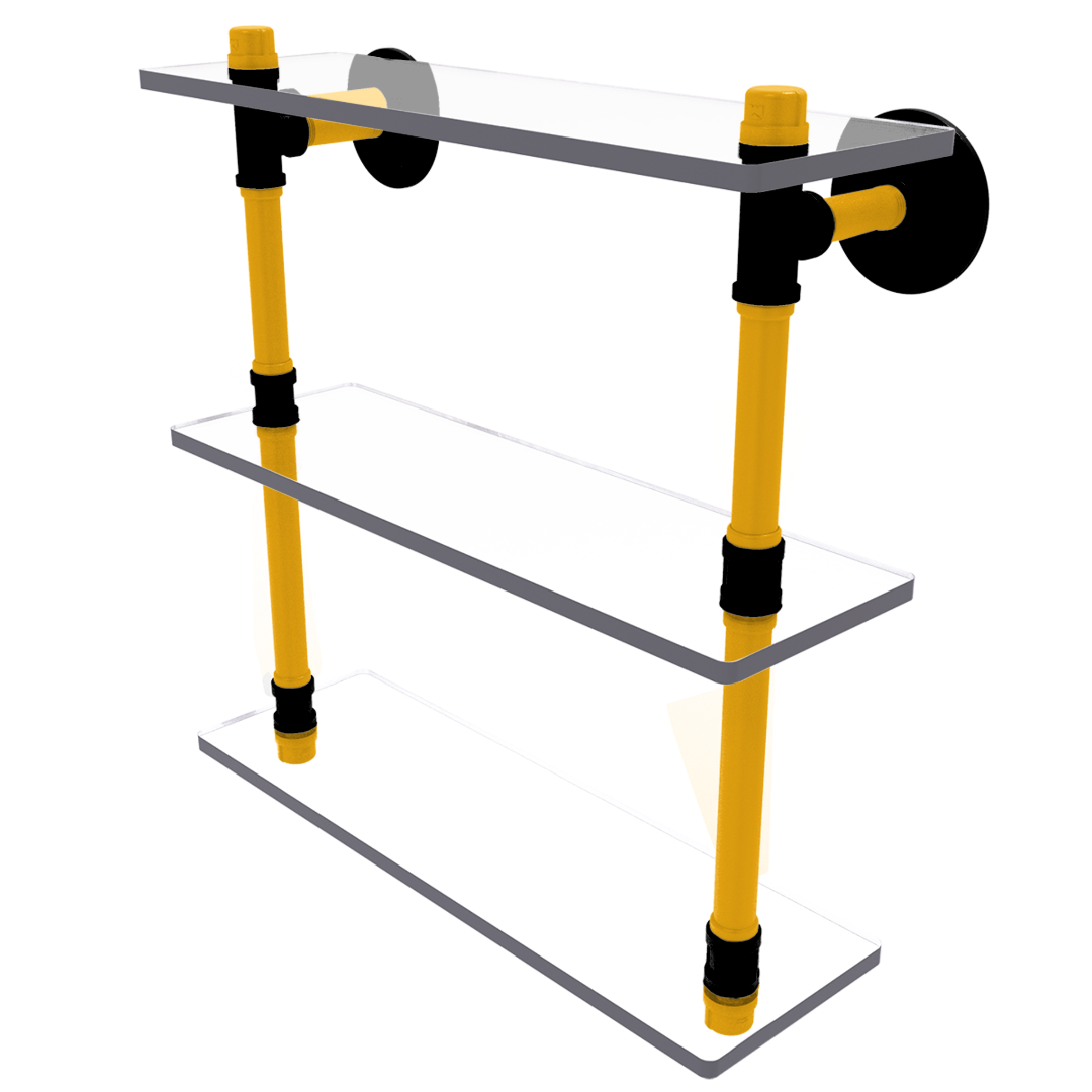 Gridiron Collection Triple Glass Shelf Pittsburgh Edition