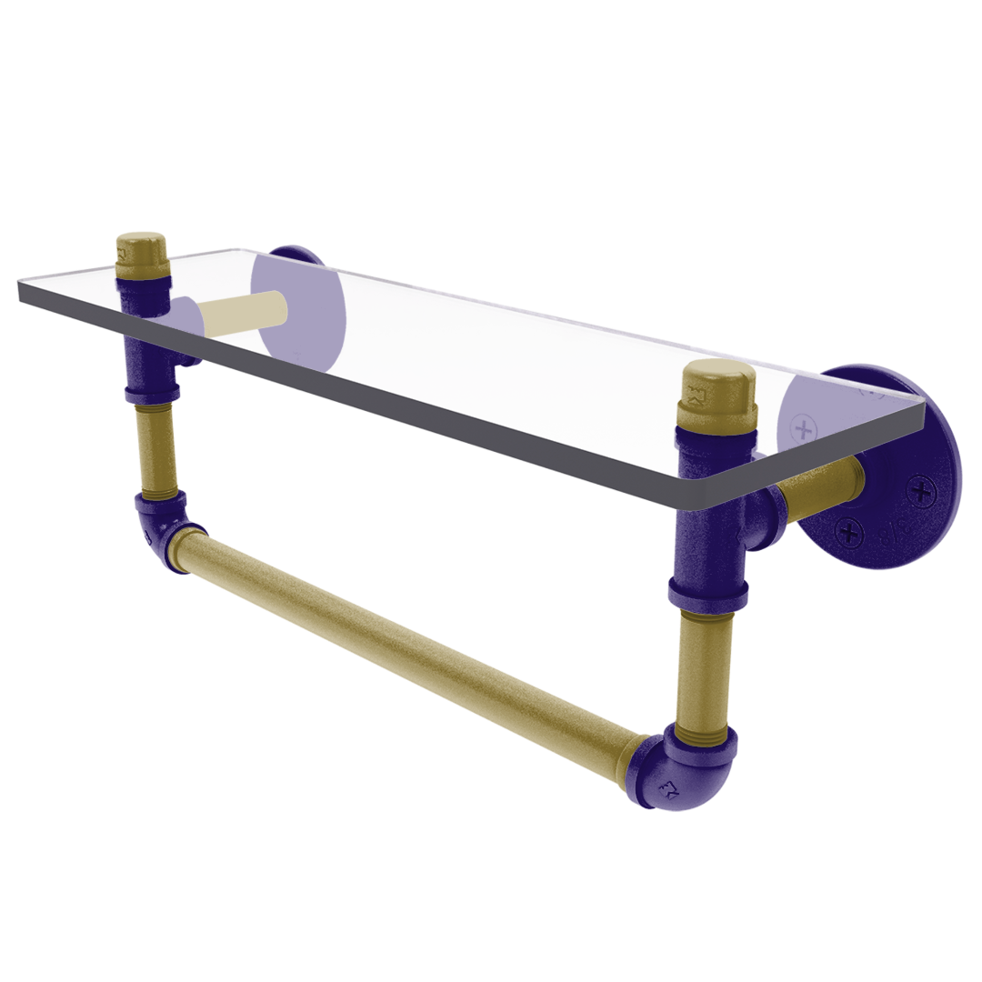 Gridiron Collection Glass Shelf with Towel Bar Baltimore Edition