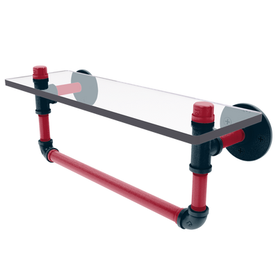 Gridiron Collection Glass Shelf with Towel Bar Houston Edition