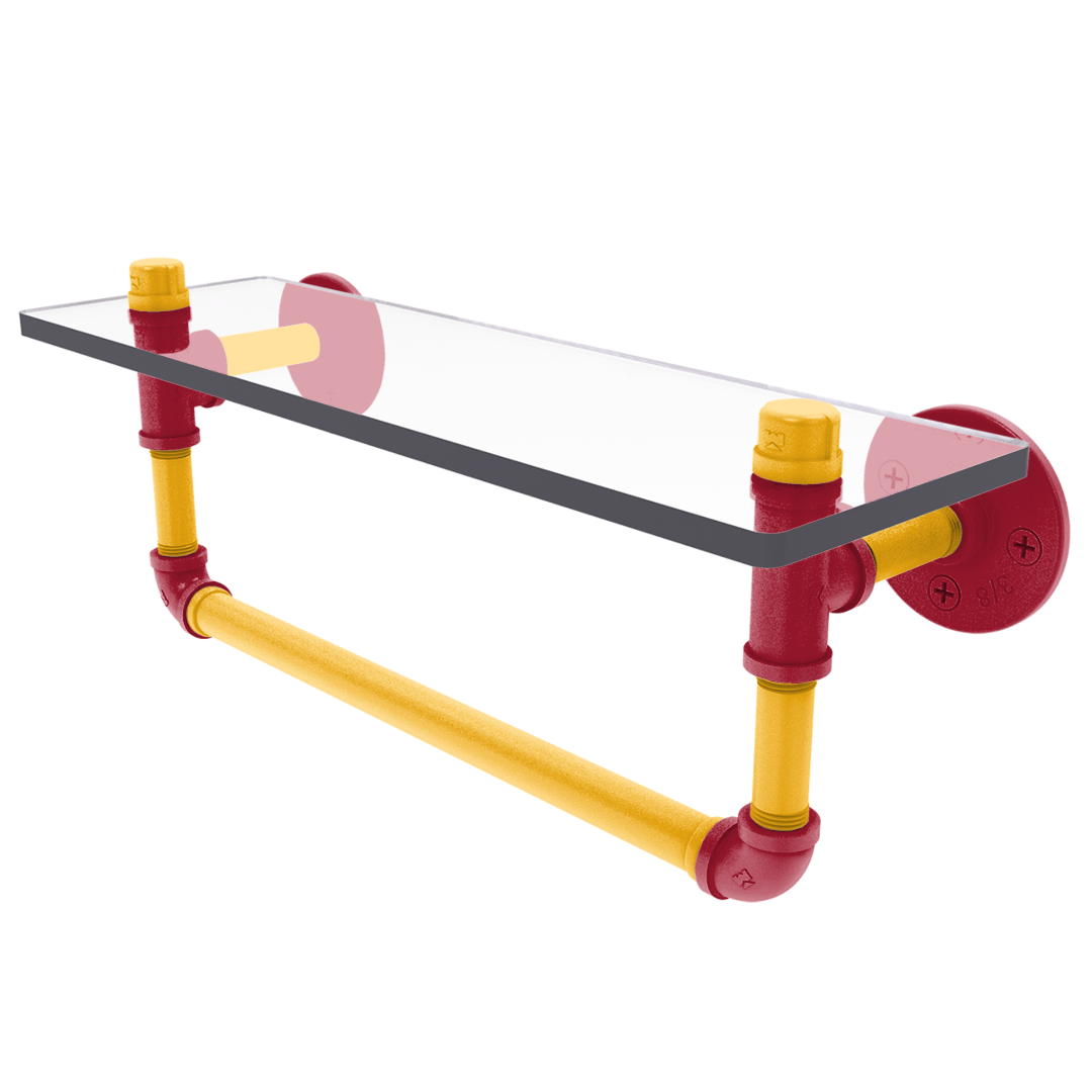 Gridiron Collection Glass Shelf with Towel Bar Kansas City Edition