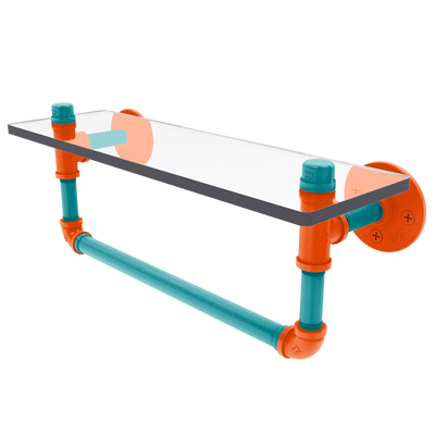 Gridiron Collection Glass Shelf with Towel Bar Miami Edition