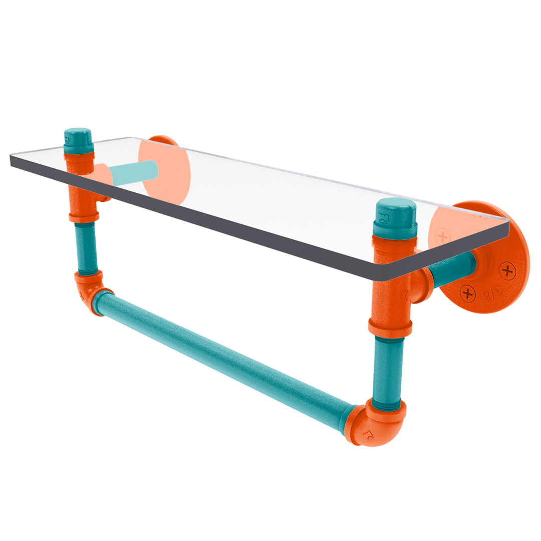 Gridiron Collection Glass Shelf with Towel Bar Miami Edition