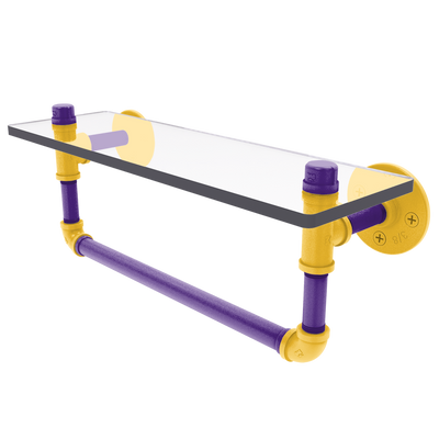 Gridiron Collection Glass Shelf with Towel Bar Minnesota Edition