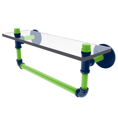 Gridiron Collection Glass Shelf with Towel Bar Seattle Edition