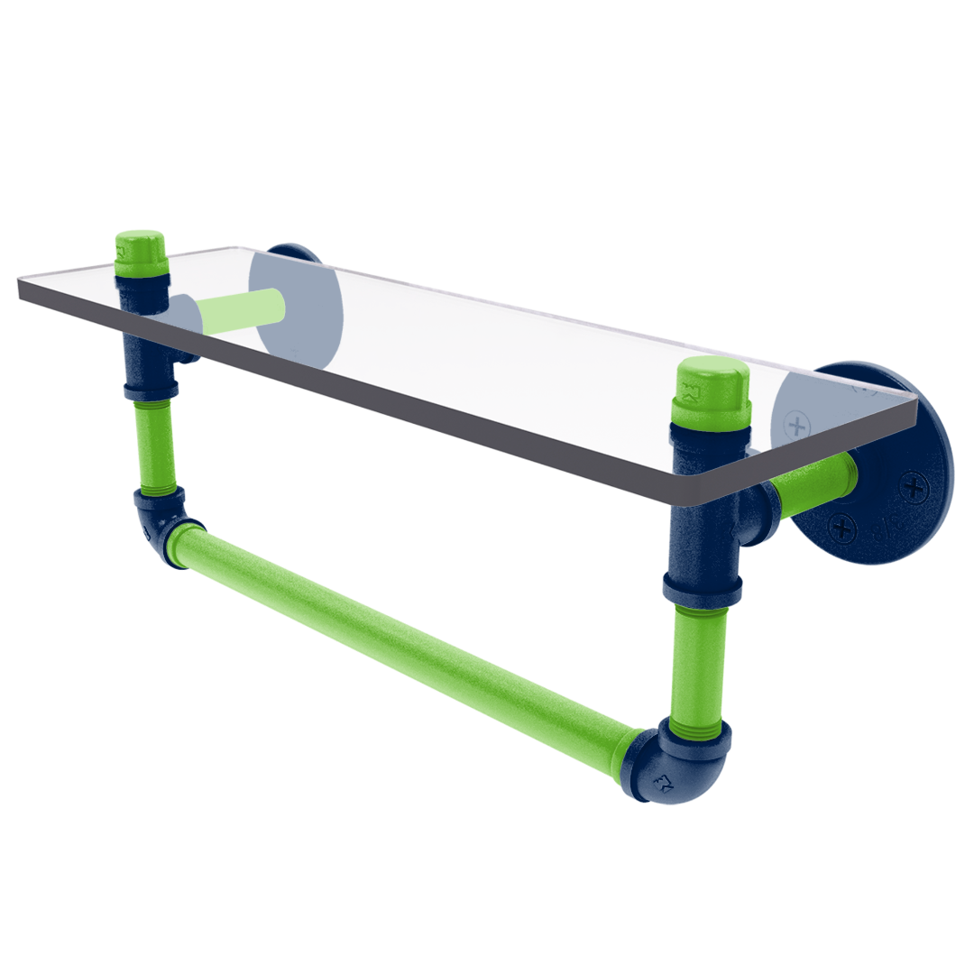 Gridiron Collection Glass Shelf with Towel Bar Seattle Edition