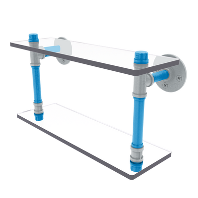 Gridiron Collection Double Glass Shelf Carolina Edition