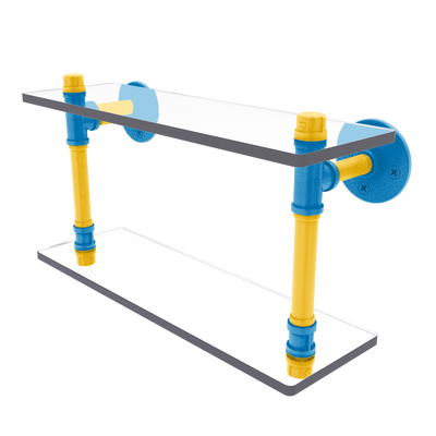 Gridiron Collection Double Glass Shelf Los Angeles Blue and Gold Edition