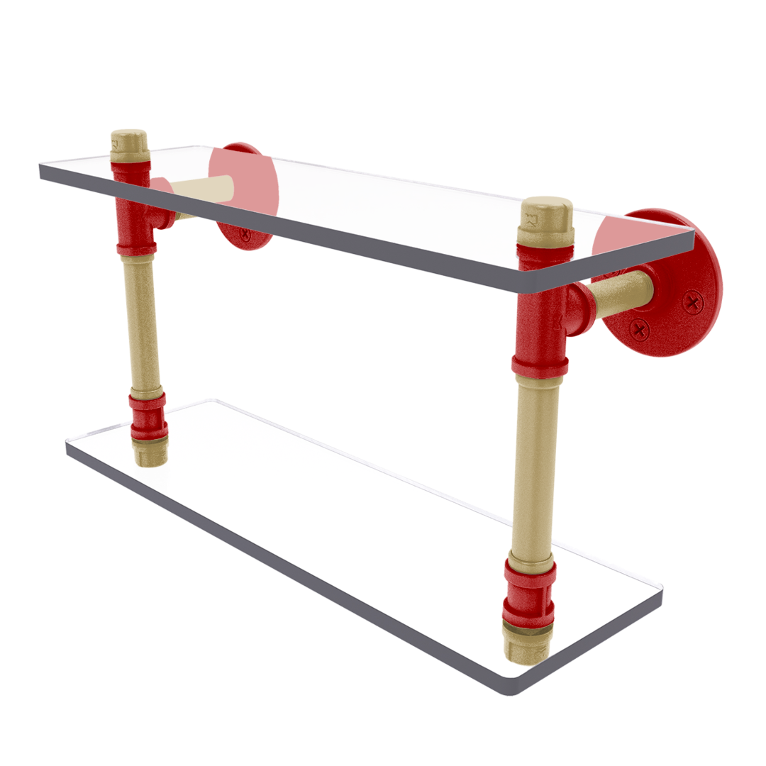 Gridiron Collection Double Glass Shelf San Francisco Edition