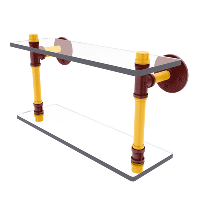 Gridiron Collection Double Glass Shelf Washington Edition