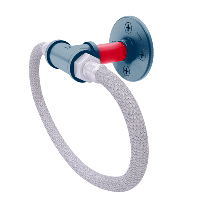 Diamond Collection Towel Ring with Stainless Steel Braided Ring Cleveland Edition