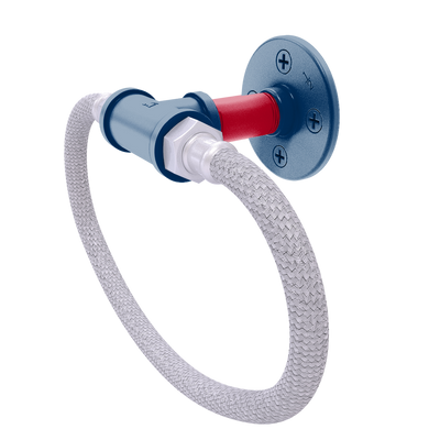 Diamond Collection Towel Ring with Stainless Steel Braided Ring Los Angeles Big A Edition