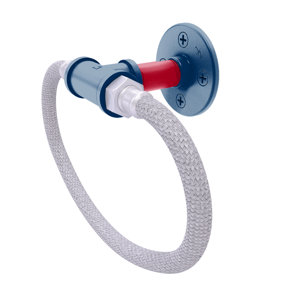 Diamond Collection Towel Ring with Stainless Steel Braided Ring Los Angeles Big A Edition