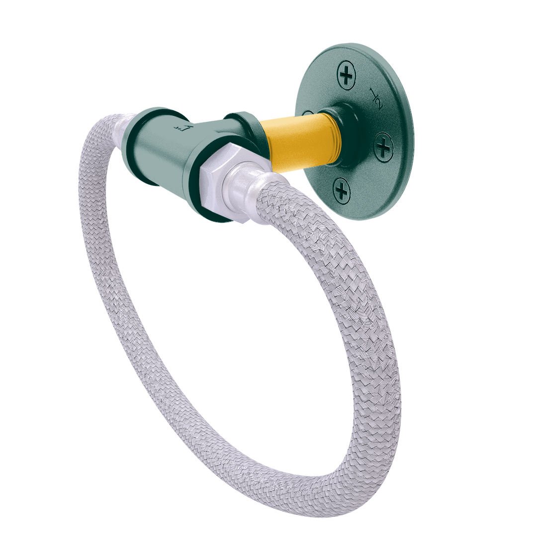Diamond Collection Towel Ring with Stainless Steel Braided Ring Oakland Edition