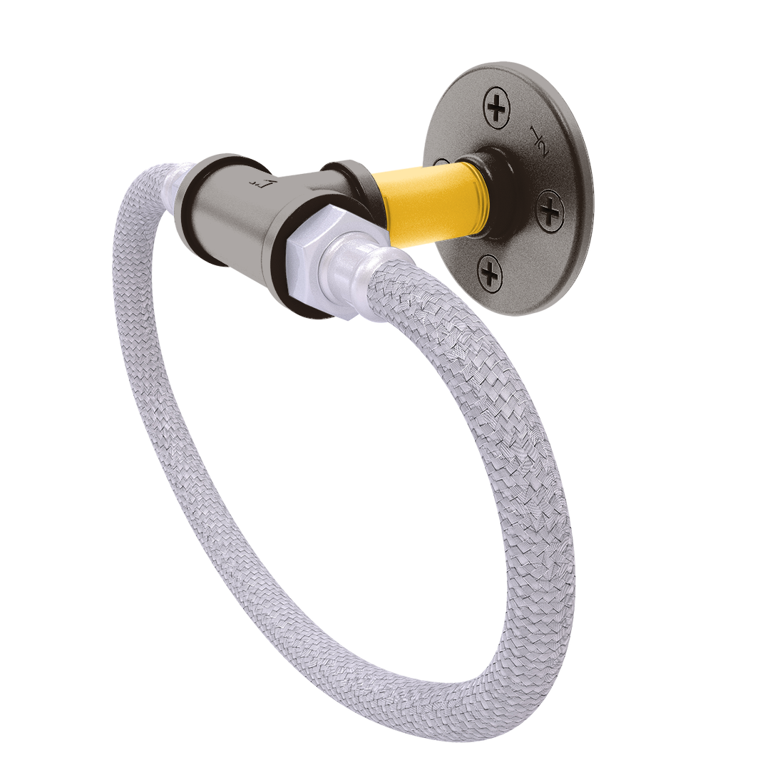 Diamond Collection Towel Ring with Stainless Steel Braided Ring San Diego Edition