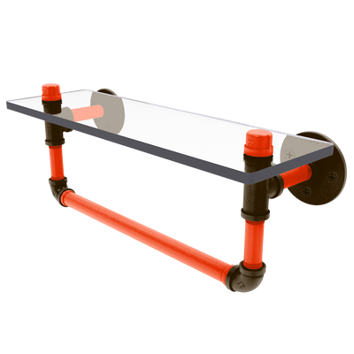 Gridiron Collection Glass Shelf with Towel Bar Cleveland Edition