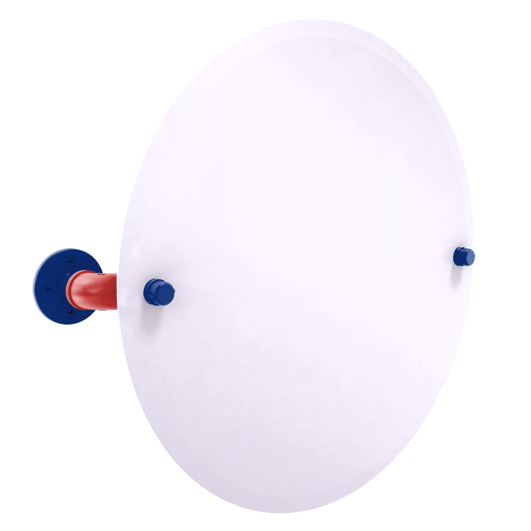 Diamond Collection Frameless Oval Wall Mounted Tilt Mirror Chicago North Side Edition