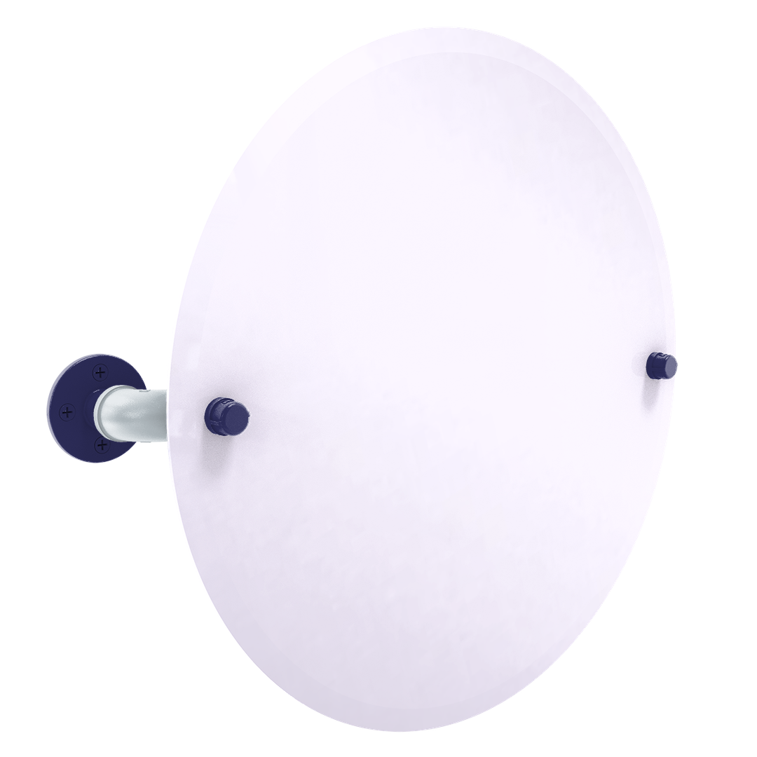 Diamond Collection Frameless Oval Wall Mounted Tilt Mirror Colorado Edition